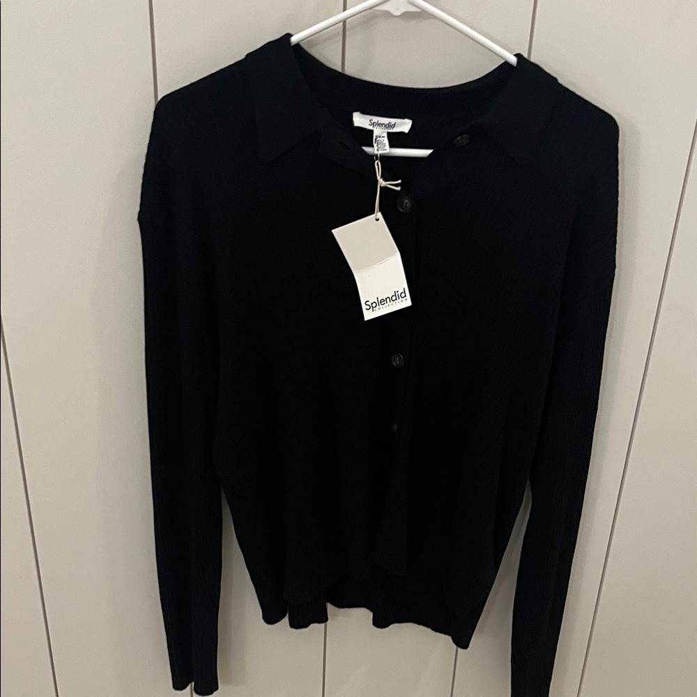 Splendid Classic Black Knit Cardigan and pants set